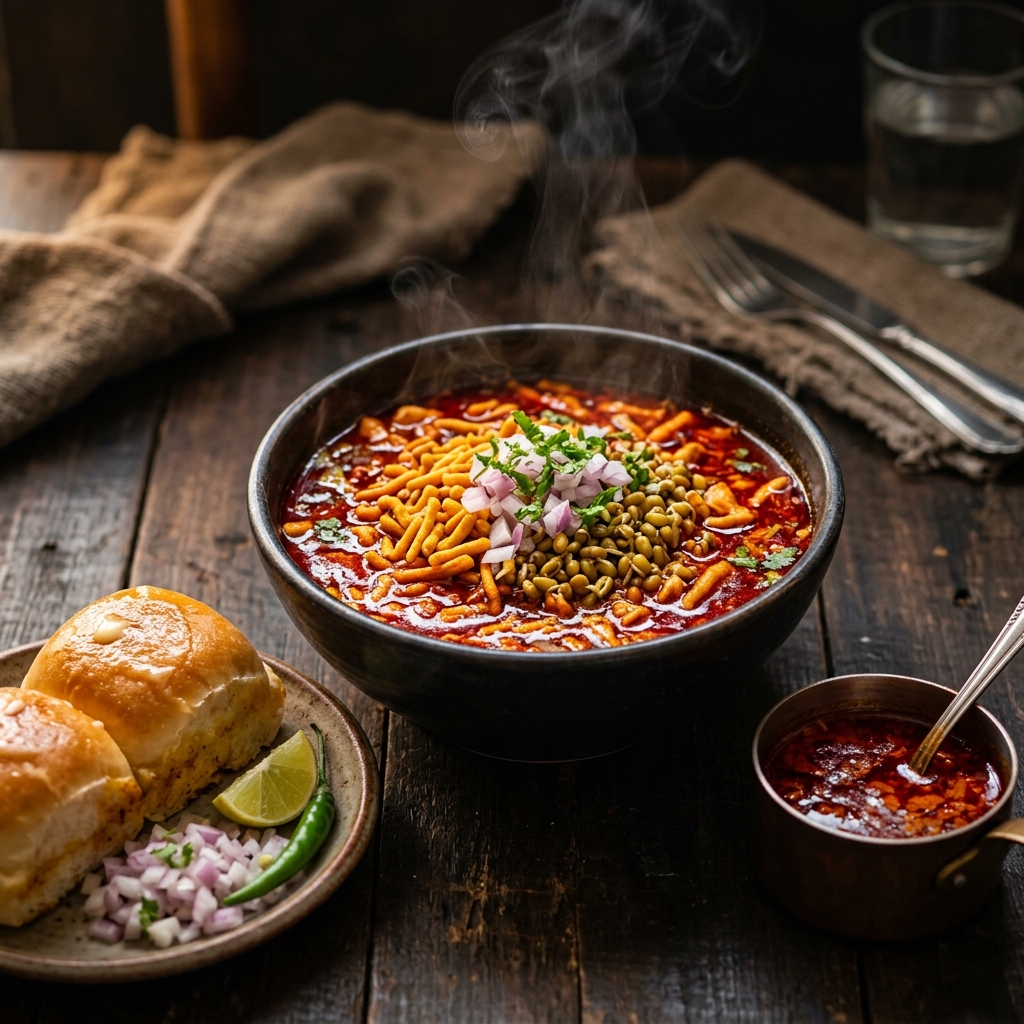 Kolhapuri Teekha Misal Pav
